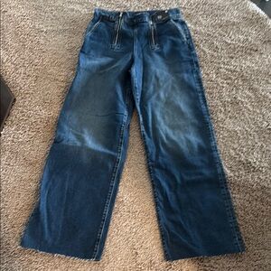Express Blue Flare Wide Leg Jeans with Comfortable Fit